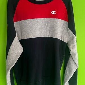 Champion Black, Red, and Gray Crewneck